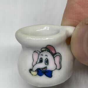 Dumbo Elephant‎ Miniature Porcelain Tea Set Dollhouse 11 Piece RARE Vintage